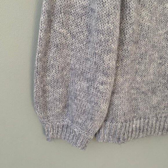 LC Lauren Conrad gray long balloon sleeve crewneck lightweight‎ sweater - Picture 2 of 11